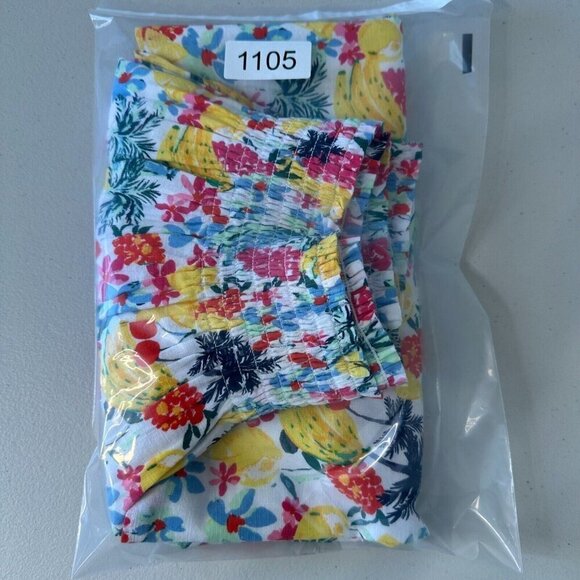 Loft Smocked Waist Skirt Floral Fruit Print Size 2XL - Picture 5 of 9